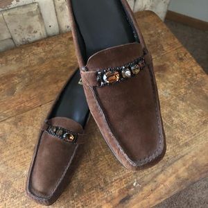 Brown Suede Stuart Weitzman Mules